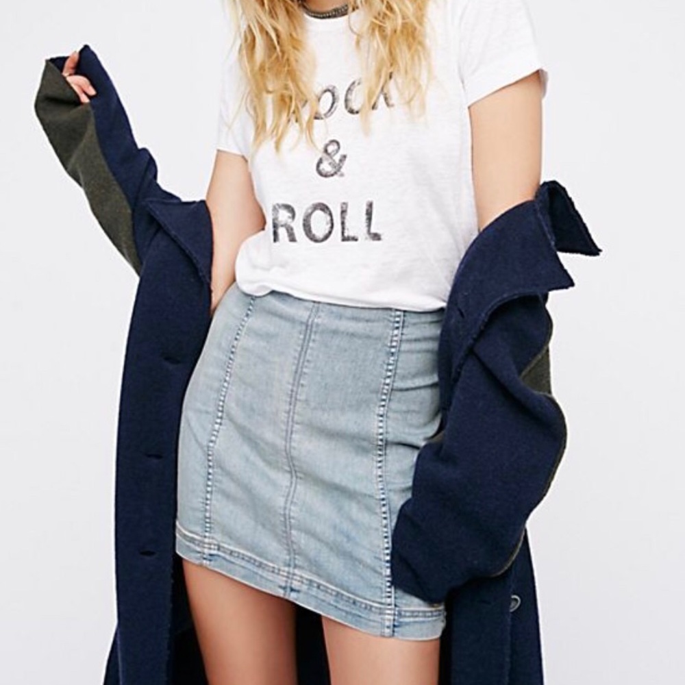 Free people denim skirt